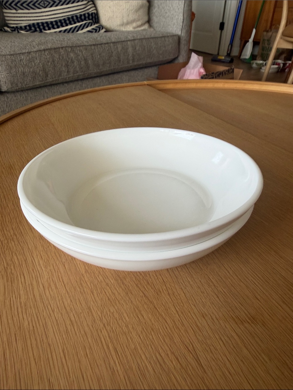 White Milk Glass Bowls - Set of 2